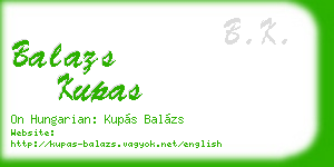balazs kupas business card