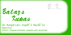 balazs kupas business card